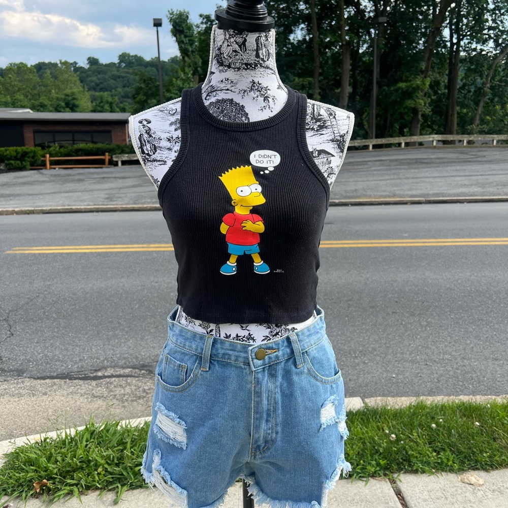 Black Bart Simpson Women's Tank Top